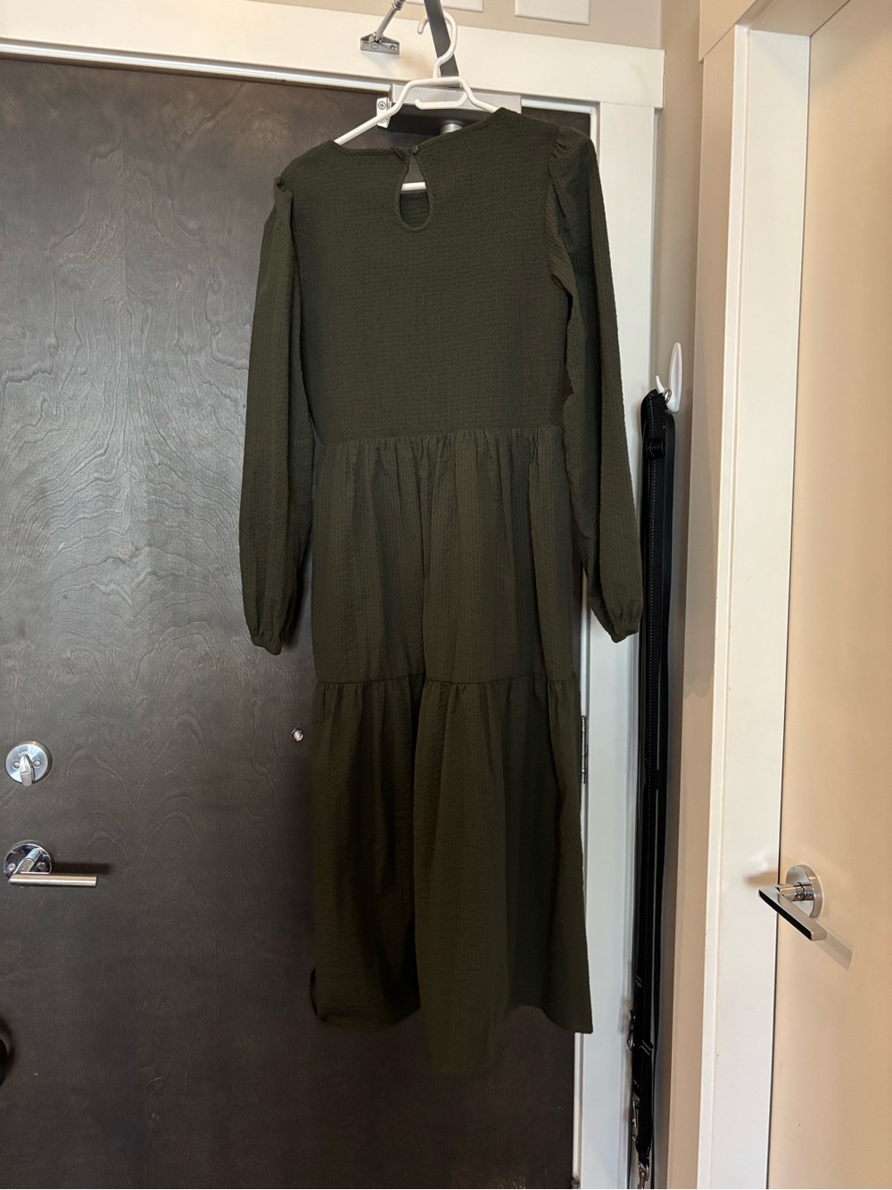 Smash + Tess Olive Smocked Midi Dress